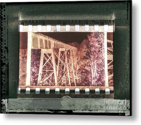 Filmstrip Metal Print featuring the digital art Vintage Film Negative by Phil Perkins