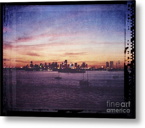 Florida Metal Print featuring the digital art Vintage Miami Sunset by Phil Perkins