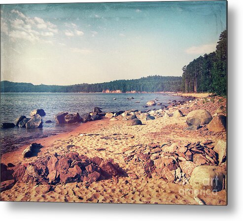 Vintage Metal Print featuring the photograph Vintage Shores of Lake Superior by Phil Perkins