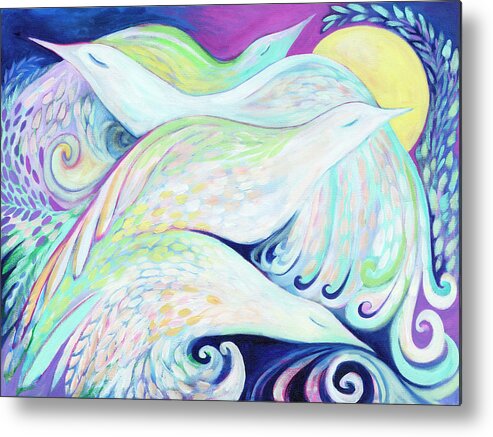 Dove Metal Print featuring the painting Visualizing Peace by Jennifer Lommers
