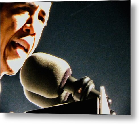 Barrack Obama Metal Print featuring the photograph Welcome to America by Kerry Obrist