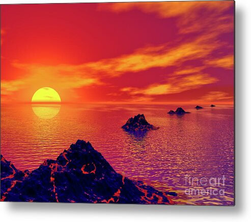 Volcano Metal Print featuring the digital art Volcanic Islands by Phil Perkins