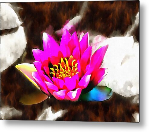 Water Lily Metal Print featuring the mixed media Water Lily by Christopher Reed