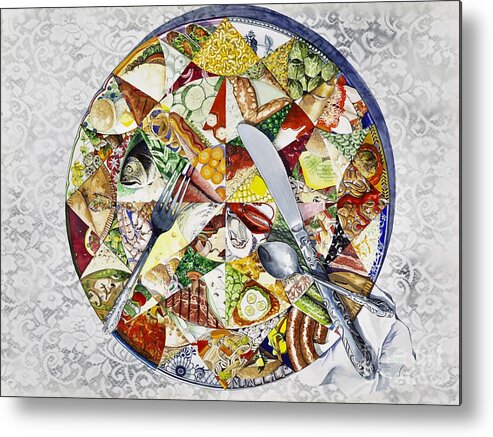 Kaleidoscope Metal Print featuring the painting What's For Dinner? by Merana Cadorette