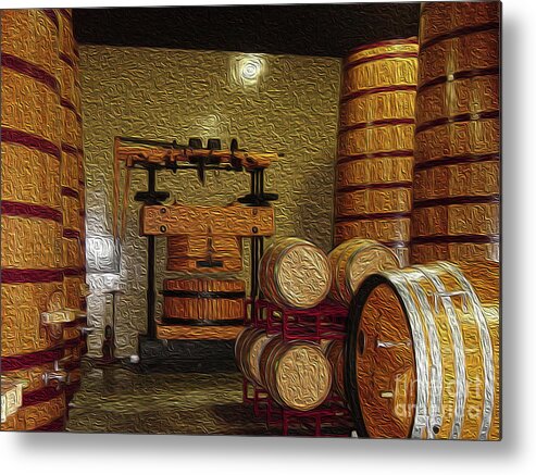 The Winery Metal Print featuring the digital art Wine Maker by Hank Gray