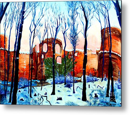 Winter Castle Metal Print featuring the painting Winter Castle by Daniel Janda