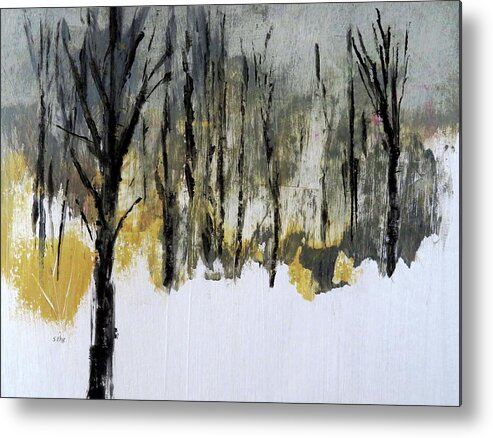 Abstract Metal Print featuring the painting Winter Landscape by Sharon Williams Eng