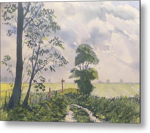 Watercolour Metal Print featuring the painting Woldgate from Zig Zag Wood by Glenn Marshall