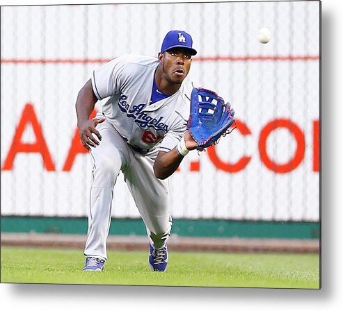 People Metal Print featuring the photograph Yasiel Puig by Jared Wickerham