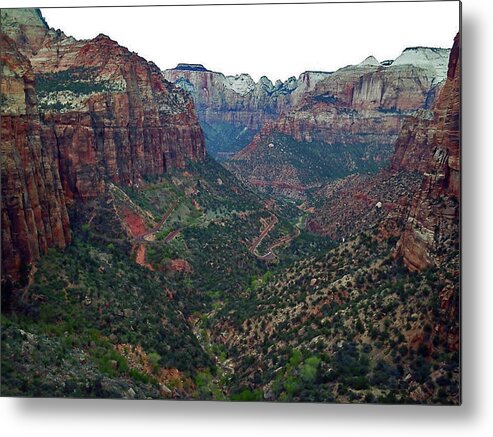 Zion Metal Print featuring the photograph Zion Canyon by Carl Moore