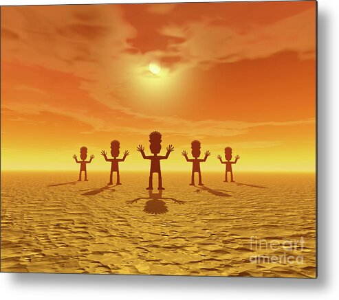 Zombies Metal Print featuring the digital art Zombies of the Desert by Phil Perkins