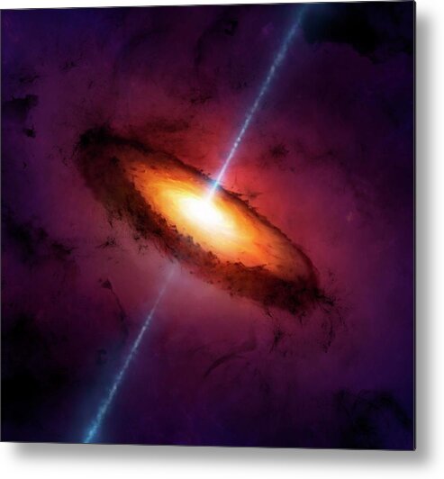 Space Metal Print featuring the photograph Artwork Of An Active Galactic Nucleus #1 by Mark Garlick