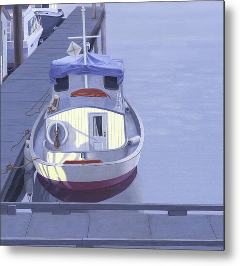 Boat Metal Print featuring the painting Evening at Port Hardy by Gary Giacomelli