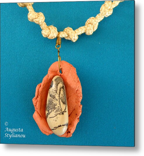Augusta Stylianou Metal Print featuring the jewelry Aphrodite Gamelioi Necklace by Augusta Stylianou