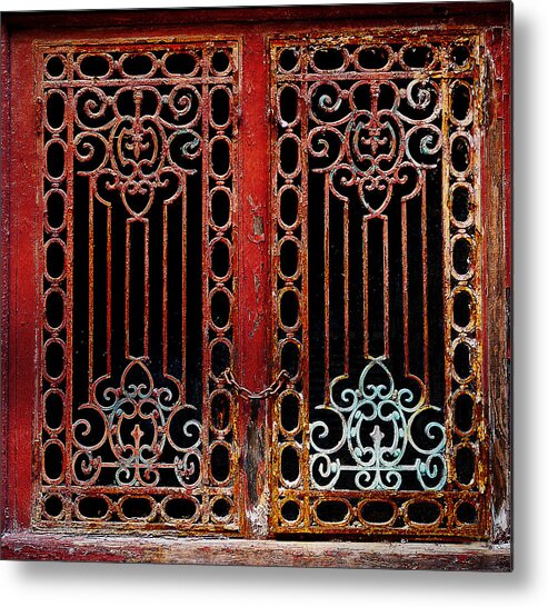 Red Metal Print featuring the photograph Ancient Window by Rick Mosher