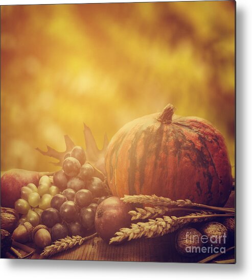 Thanksgiving Metal Print featuring the photograph Autumn Fruit Still life by Jelena Jovanovic