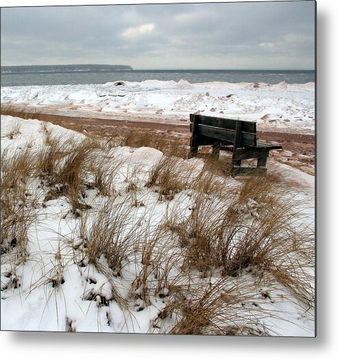 Wisconsin Metal Print featuring the photograph Bench in Winter by A K Dayton