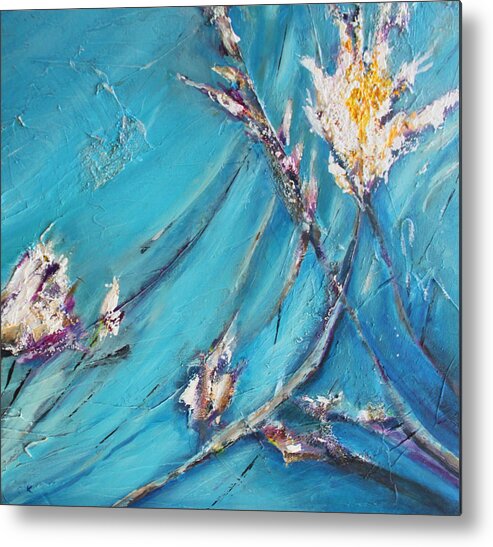 Acrylic Metal Print featuring the painting Blowing in the Wind by Christiane Kingsley