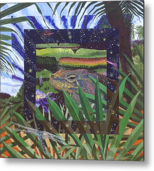 Iguana Metal Print featuring the painting Boundary Series XIII by Thomas Stead