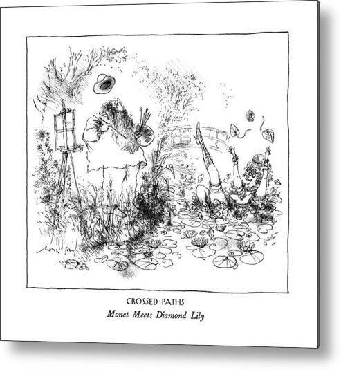 Introductions Metal Print featuring the drawing Crossed Paths
Monet Meets Diamond Lily by Ronald Searle