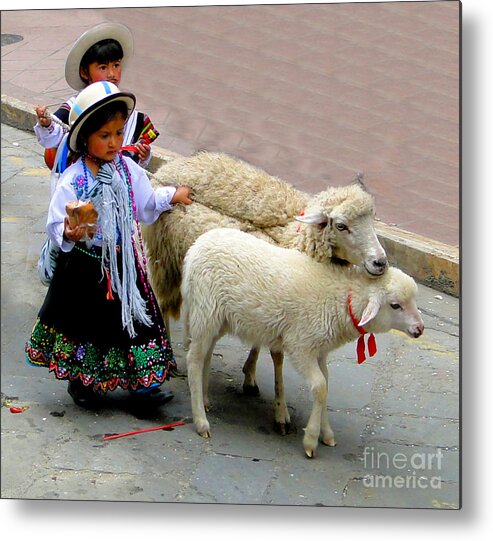 Kid Metal Print featuring the photograph Cuenca Kids 233 by Al Bourassa