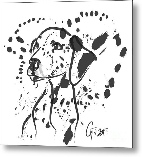 Dog Metal Print featuring the painting Dog Spot by Go Van Kampen