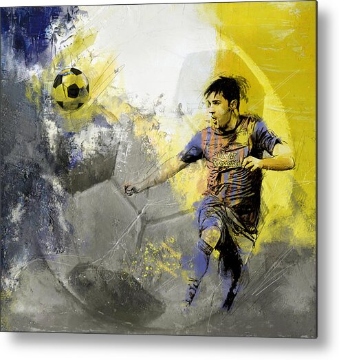 Sports Metal Print featuring the painting Football Player by Catf