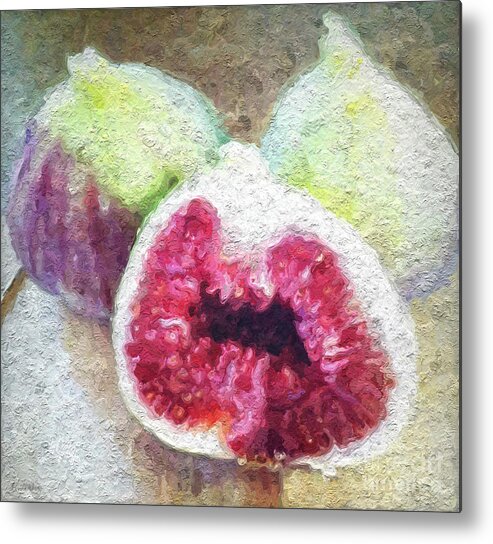 Fig Metal Print featuring the painting Fresh Figs by Linda Woods