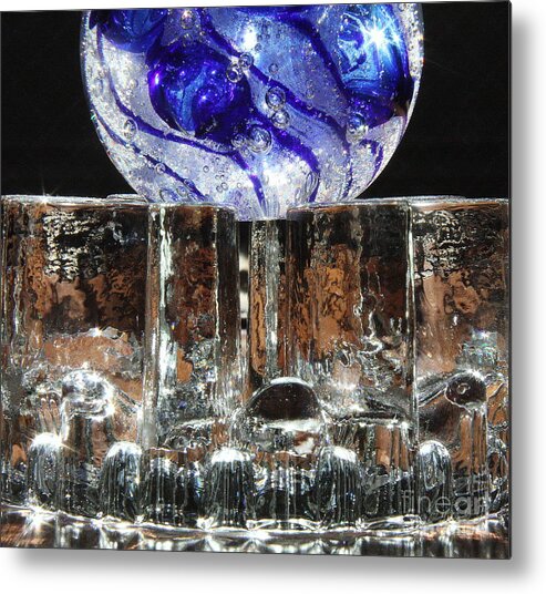 Glass Metal Print featuring the photograph Glass on Glass by Jolanta Anna Karolska