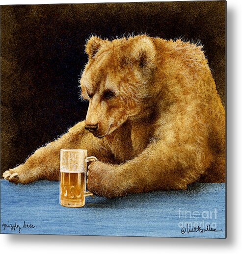 Will Bullas Metal Print featuring the painting Grizzly Beer... by Will Bullas