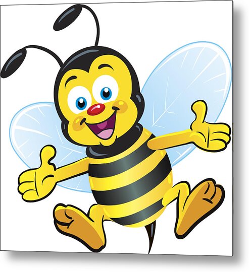 Insecticide Metal Print featuring the drawing Happy Bee by Zaricm