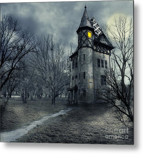 House Metal Print featuring the photograph Haunted house by Jelena Jovanovic