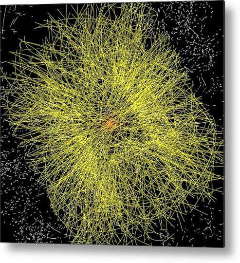 Particle Track Metal Print featuring the photograph Lead Ion Collision by Cern/science Photo Library