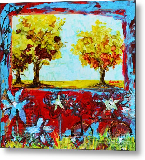 Mixed Media Painting Metal Print featuring the painting Mixed Media Joy of Life by Patricia Awapara