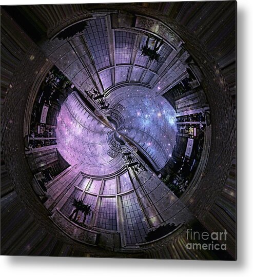  Metal Print featuring the photograph One Bulb Out in a Swirl with a Galaxy by Kelly Awad