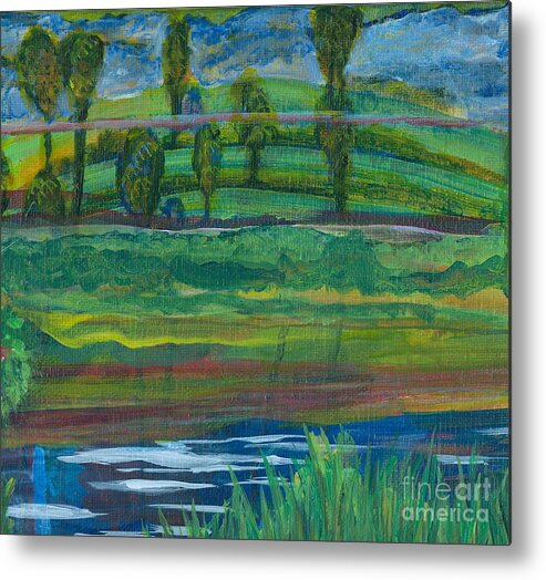 Trees Metal Print featuring the painting Peaceful Trees by Denise Hoag