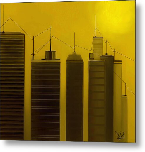 Fineartamerica.com Metal Print featuring the painting Talking Towers #10 by Diane Strain