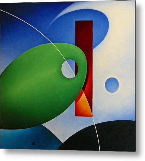 Abstract Metal Print featuring the painting The Fishing Hole #1 by T S Carson