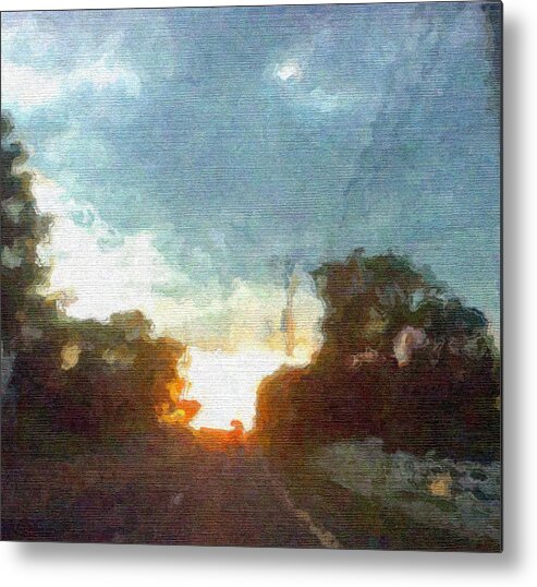 Abstract Sunset Metal Print featuring the mixed media Third Sunset by Pharris Art