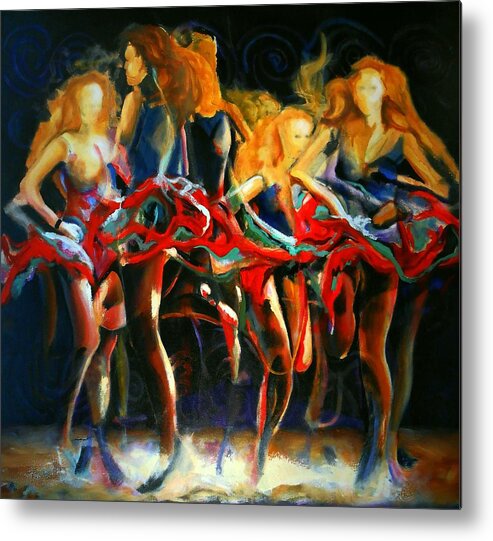 Dance Dancing Movement Irish Concentration Dans Turning Metal Print featuring the painting Turning by Georg Douglas