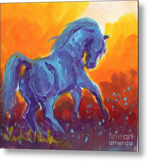 Lmartin Metal Print featuring the painting Turquois Stallion by Linda L Martin