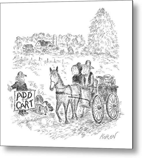 Add To Cart Metal Print featuring the drawing New Yorker September 12th, 2016 by Edward Koren