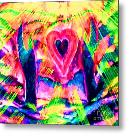Heart Metal Print featuring the painting We Love You Lord by Hazel Holland