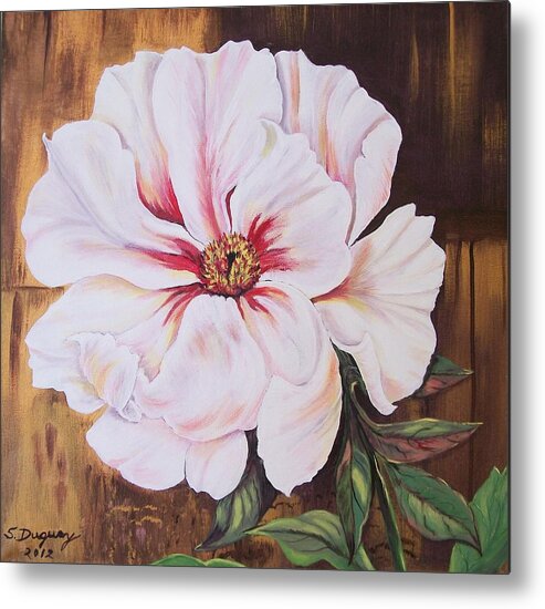 Flower Metal Print featuring the painting White Beauty by Sharon Duguay