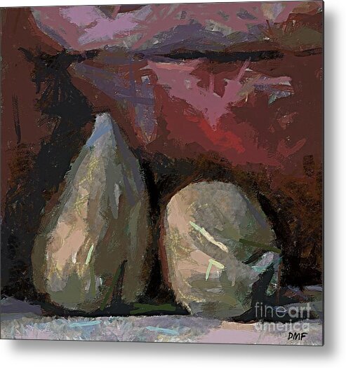 Stillife Metal Print featuring the painting White Figs by Dragica Micki Fortuna