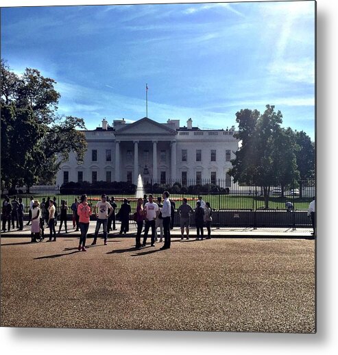White House Metal Print featuring the photograph White House Protest by Brandon McCain