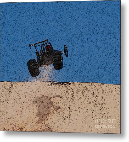 Silver Lake Sand Dunes Metal Print featuring the photograph Dune Buggy Jump #1 by Grace Grogan