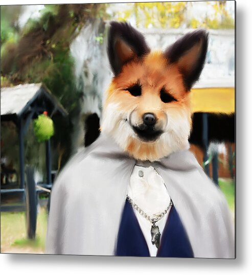 Fox Metal Print featuring the digital art Dapper by Jessica Castillo