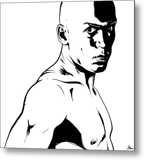 Fighter Metal Print featuring the drawing Fighter by Giuseppe Cristiano