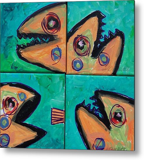 Fish Metal Print featuring the painting Little Orange Fish by Krista Ouellette